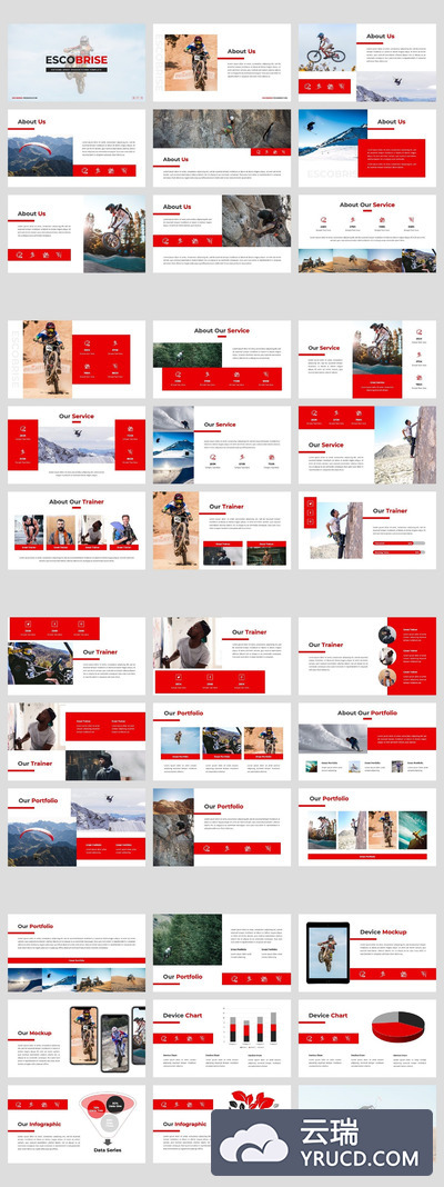 运动项目介绍的PPT模板下载[PPTX]