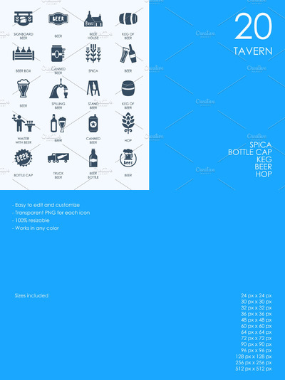 旅行图标素材 Tavern icons
