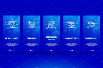 网站图标模板 Business People Metaphors-Blue Cards