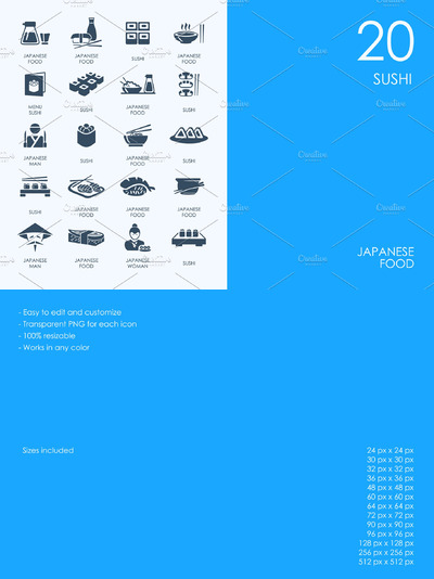 寿司的图标素材 Sushi icons
