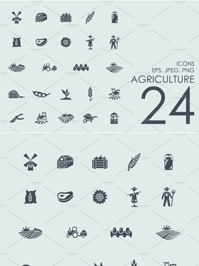 农业图标素材 24 agriculture icons