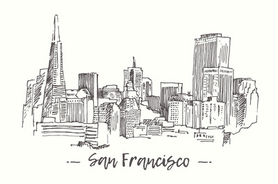旧金山的风景插画素材 Views of San Francisco