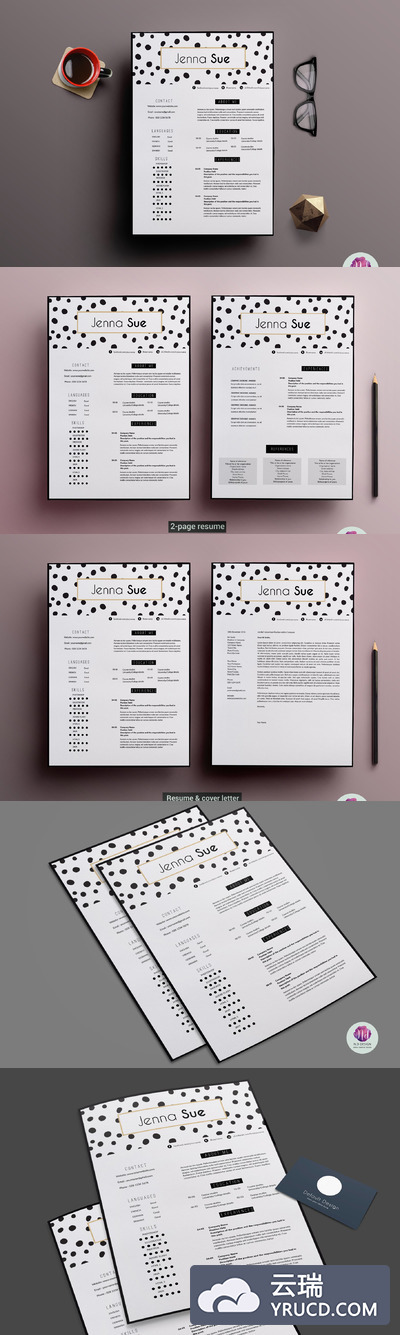 创意设计简历 Creative 2 page CV template