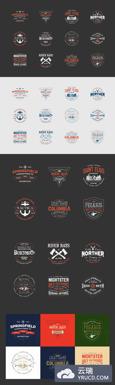 时髦logo素材模板 Hipster Vintage Logo Pack 2