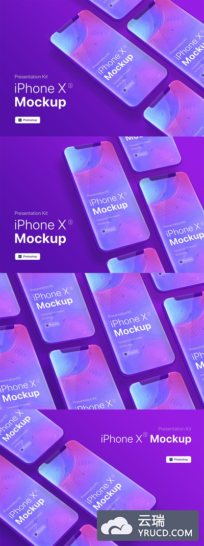 iPhone XS APP UI案例作品设计展示样机素材下载[PSD]