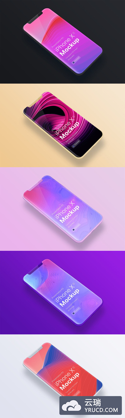 iPhone XS APP UI设计展示样机下载[PSD]