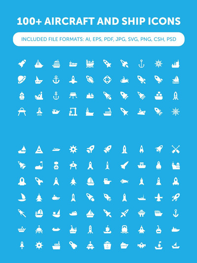 100+飞机和舰船图标 100+ Aircraft and Ship Icons