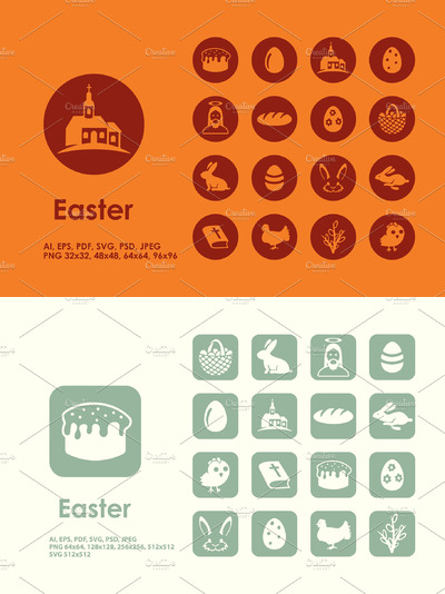 复活节矢量图标素材 Easter icons