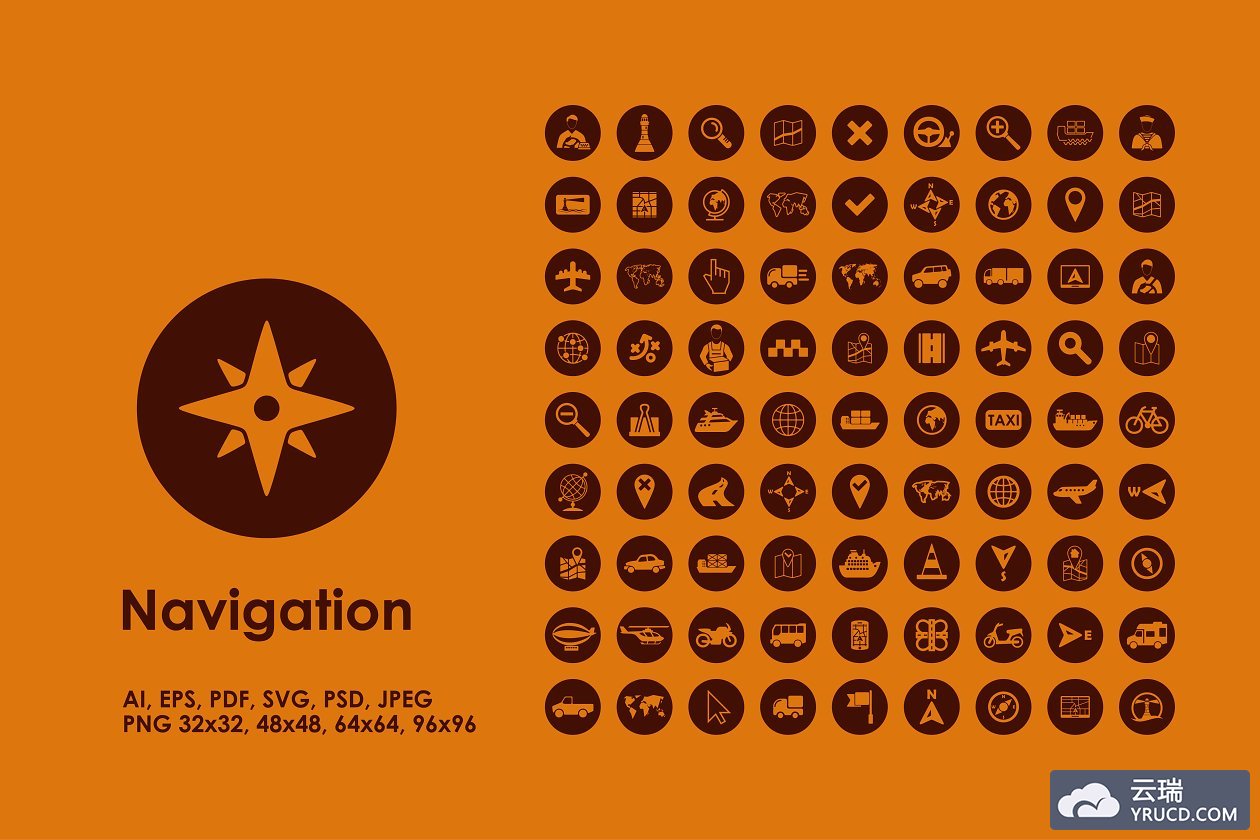 简单的导航图标 Navigation simple icons