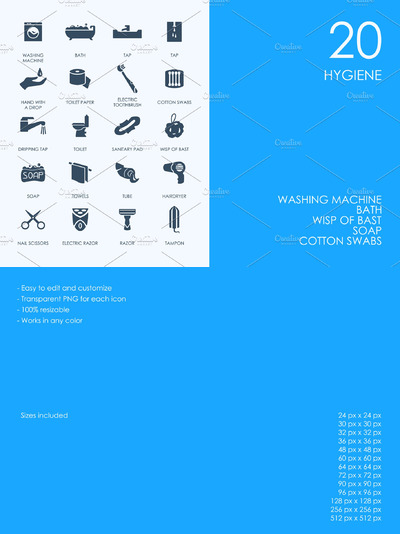卫生图标素材 Hygiene icons
