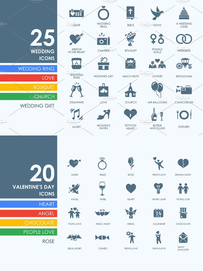 婚礼图标素材 25 wedding icons + BONUS