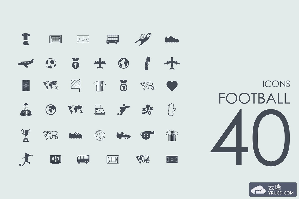 足球图标素材 40 football icons
