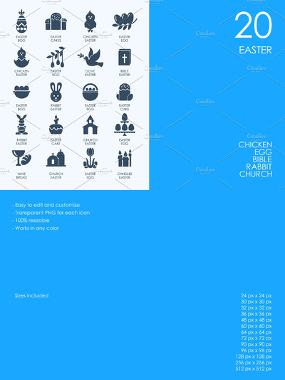 复活节图标素材 Easter icons