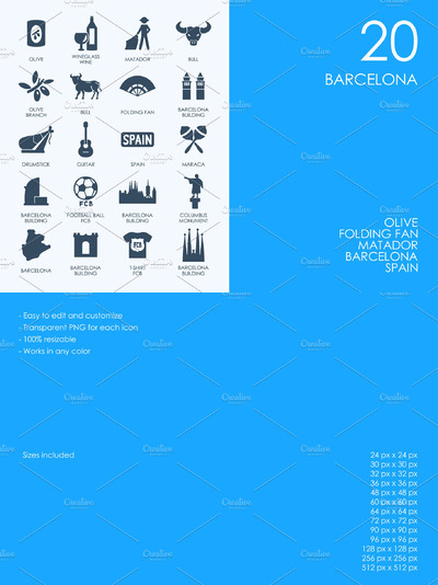 巴塞罗那图标素材 Barcelona icons