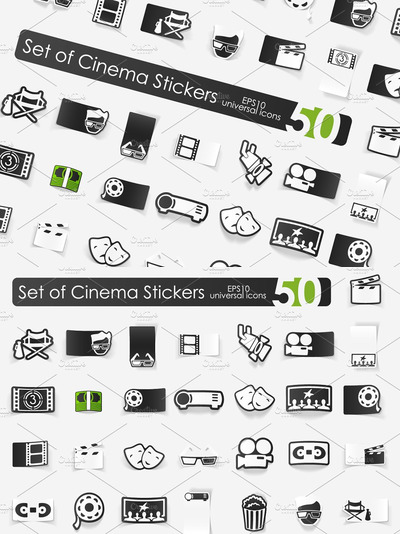 电影图标素材 50 cinema stickers