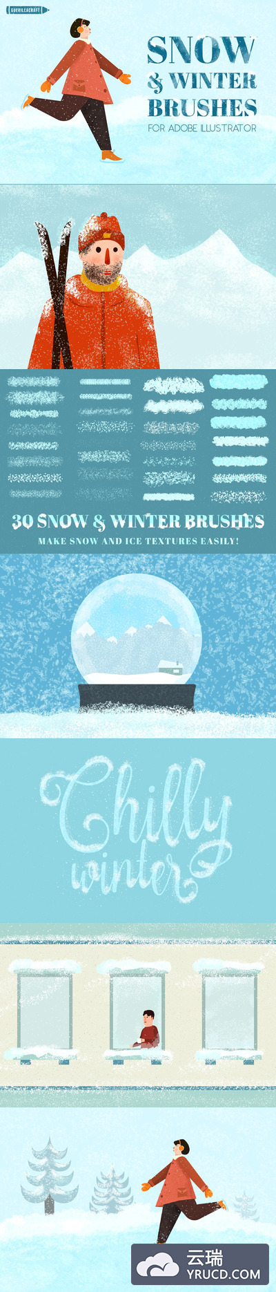 冬天雪花笔刷 Snow & Winter Brushes