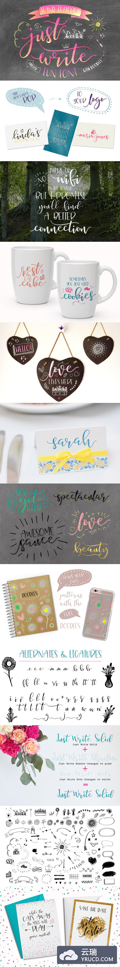 手写设计字体 Just Write Hand Lettered Font