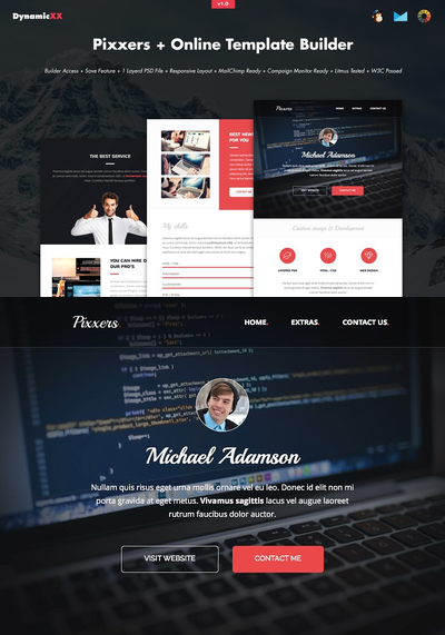 在线邮件模板 Pixxers + Online Template Builder