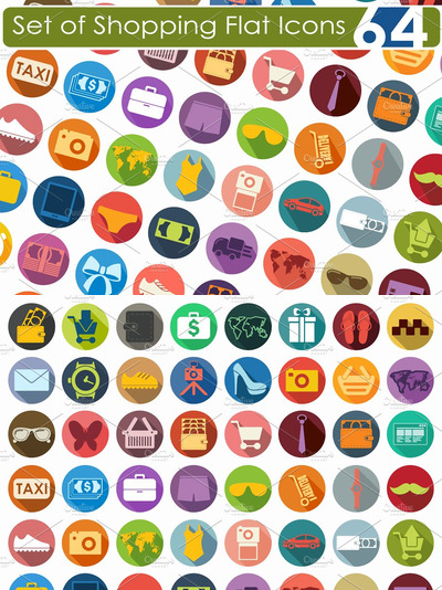 购物图标素材 Set of shopping icons