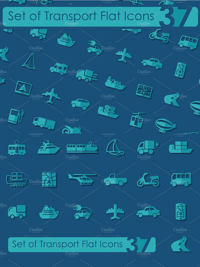 交通工具图标素材 Set of transport icons
