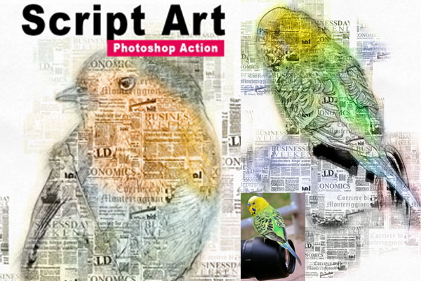 复古报纸艺术效果照片后期处理ps动作下载