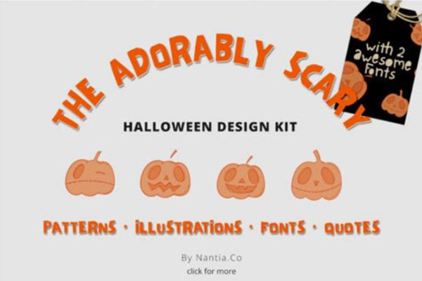 可爱的万圣节主题元素图案设计大合集
