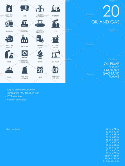天然气石油图标素材 Oil and gas icons