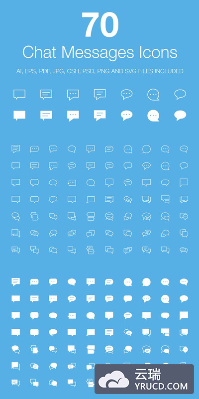 聊天信息图标素材 70 Chat Messages Icons