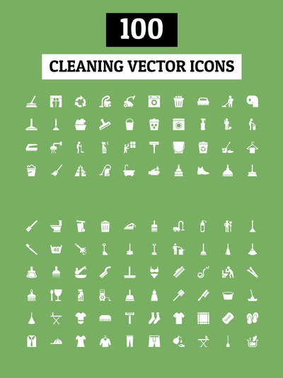 打扫图标素材 100 Cleaning Vector Icons