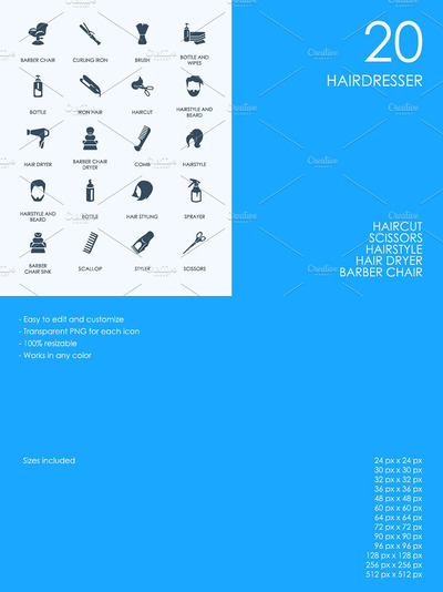 理发师图标素材 Hairdresser icons