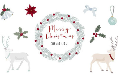 圣诞节元素插画 Christmas clip art set 2