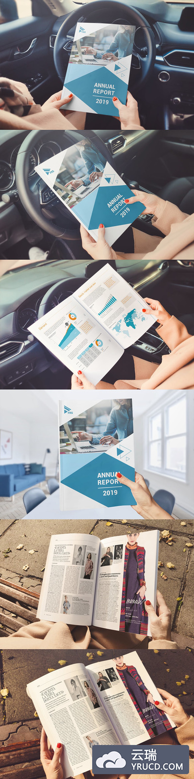 车内手持画册杂志设计展示样机素材下载[PSD]