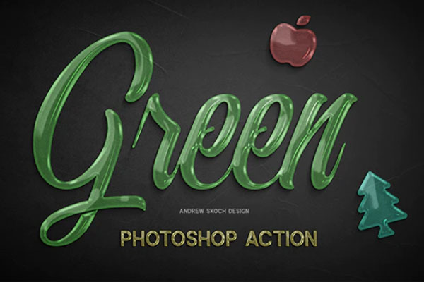 透明彩色玻璃文本效果ps动作下载