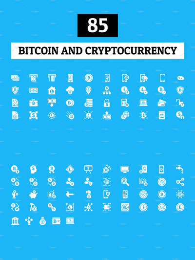 比特币和加密货币图标素材 Bitcoins and Cryptocurrency Icons