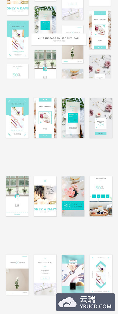 简单的图片模板 Mint Instagram Stories Pack