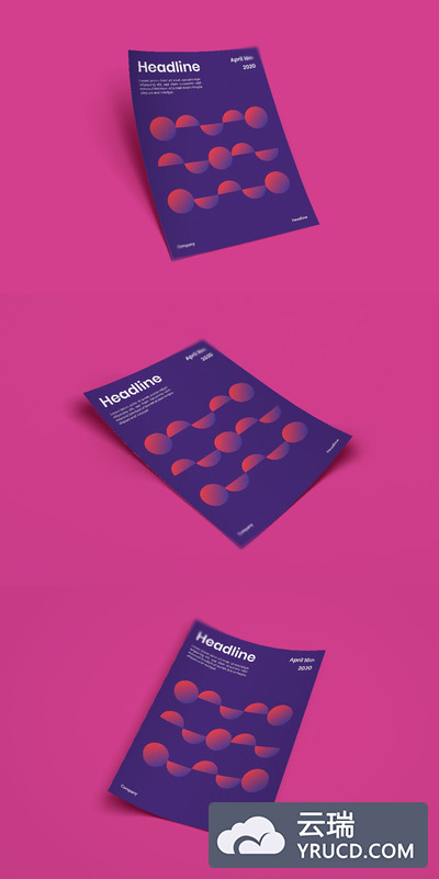 达格蒙德抽象几何海报设计模板下载[Ai,PSD]