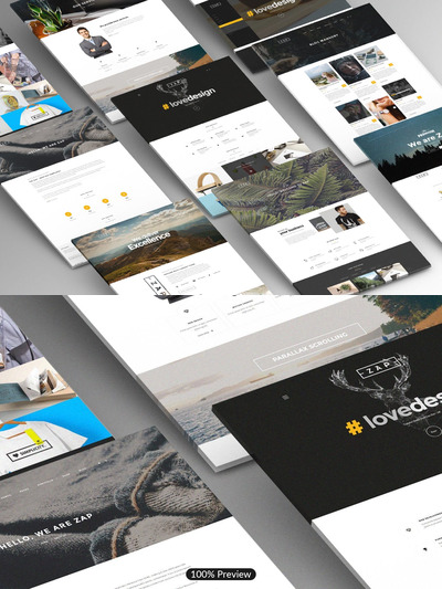 时尚高端简约A4尺寸的海报网站web UI样机展示模型mockups