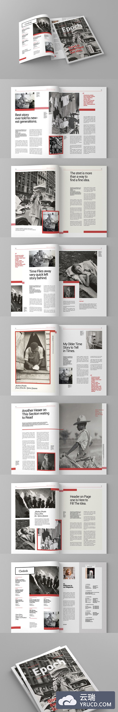 复古时尚的杂志画册设计模板