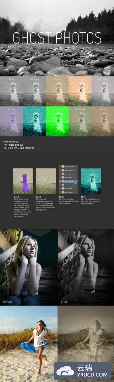 可怕的照片ps动作 Ghost Photo Creator