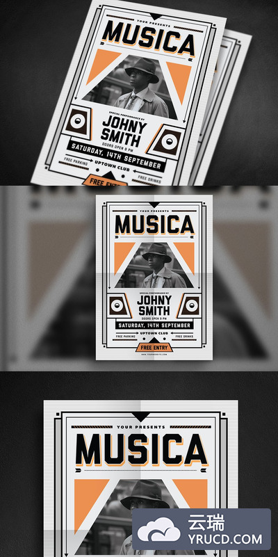 复古海报设计 Indie Music Flyer