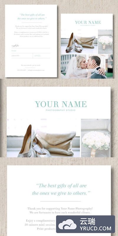 礼品卡画册模板 Photographer Gift Card Design