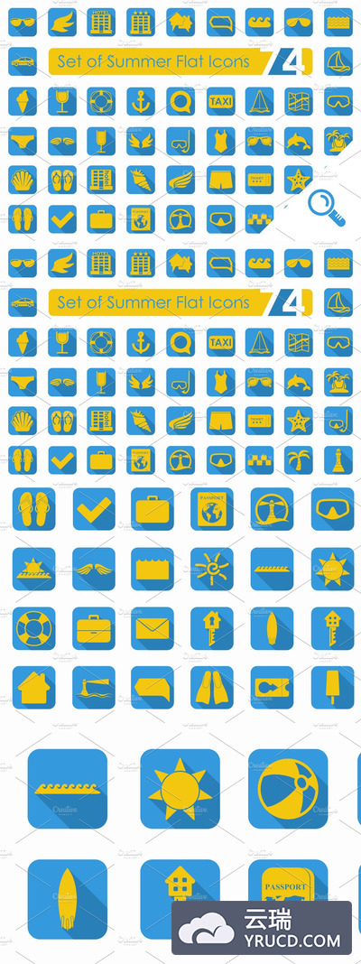 夏季图标素材 74 SUMMER flat icons