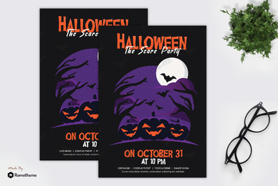 万圣节海报模板下载[Ai]