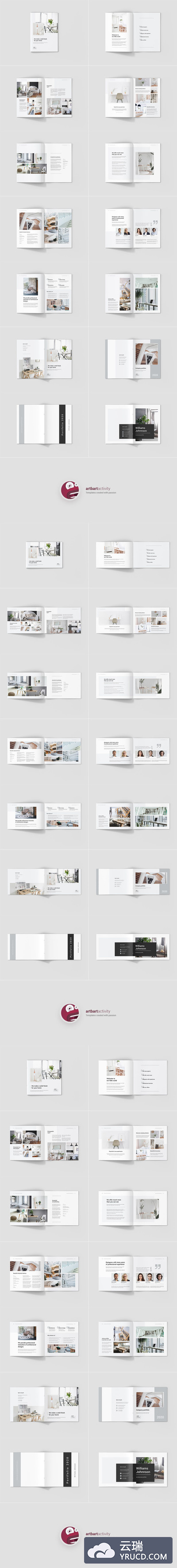 建筑工作室组介绍手册画册模板下载[indd]