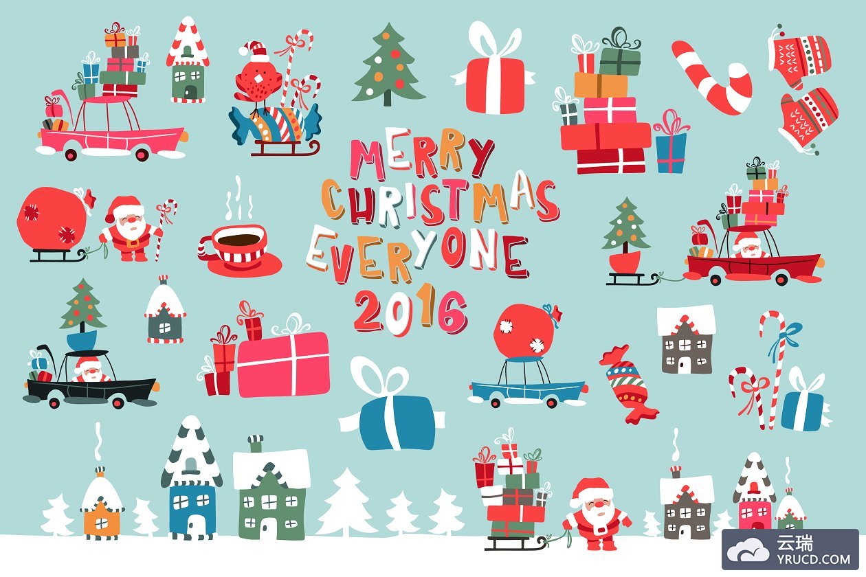 圣诞节元素图标 Merry Christmas 2016 Collection