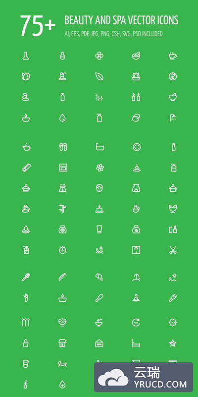 美容矢量图标素材 75+ Beauty and Spa Vector Icons
