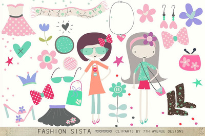 时尚剪贴画 Fashion Sista Cliparts