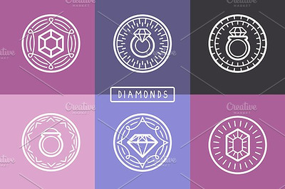 珠宝矢量图形 Outline jewelry emblems