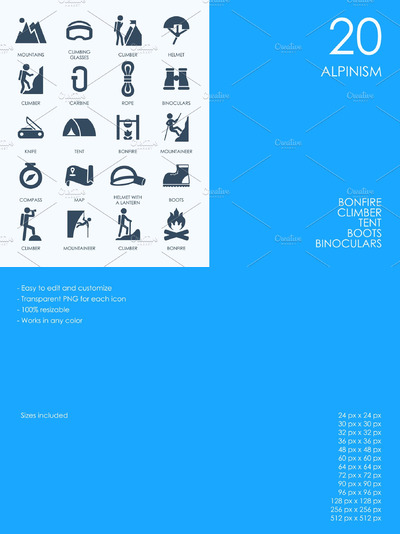 攀岩的图标素材 Rock climbing icons