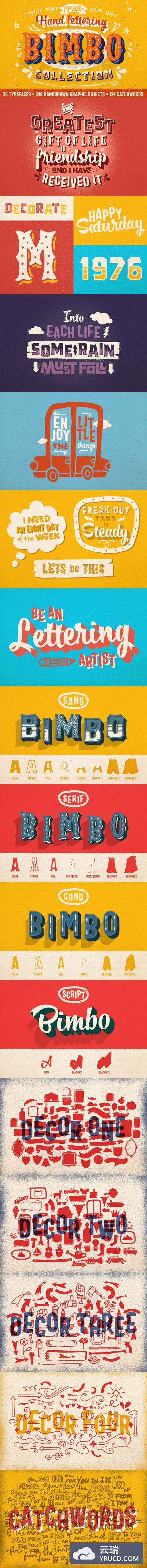 手绘设计字体 BIMBO • Hand Lettering Collection